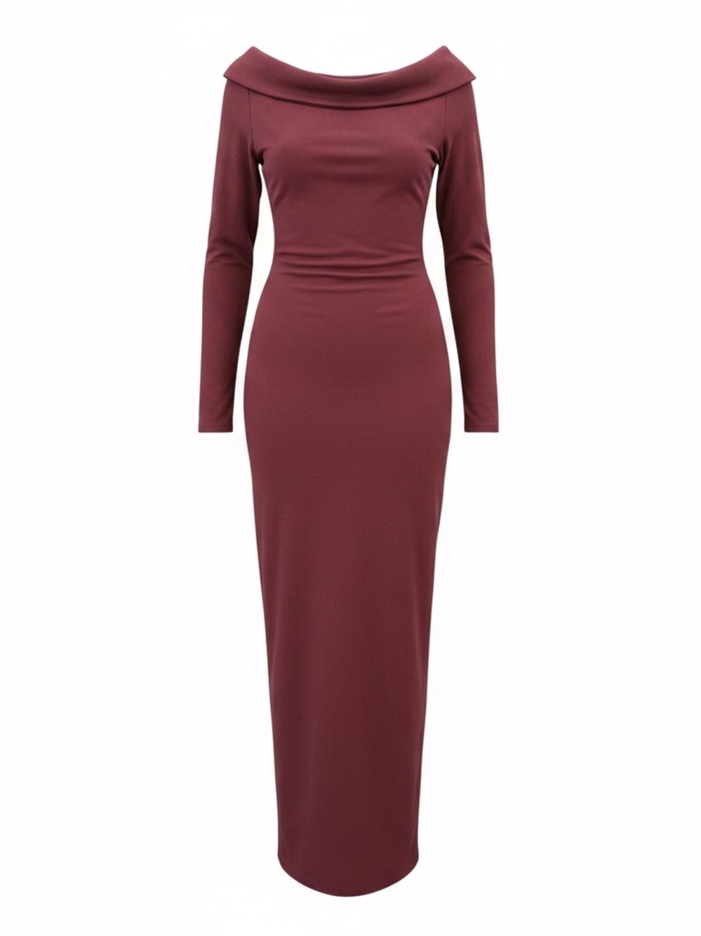 Lovers + Friends Rich Burgundy off the shoulder dress with high slit. Size M.